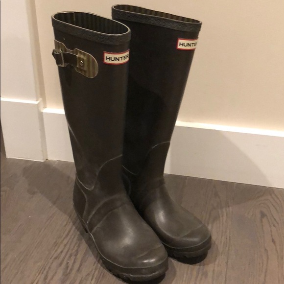 Hunter rain boots brown/green special edition